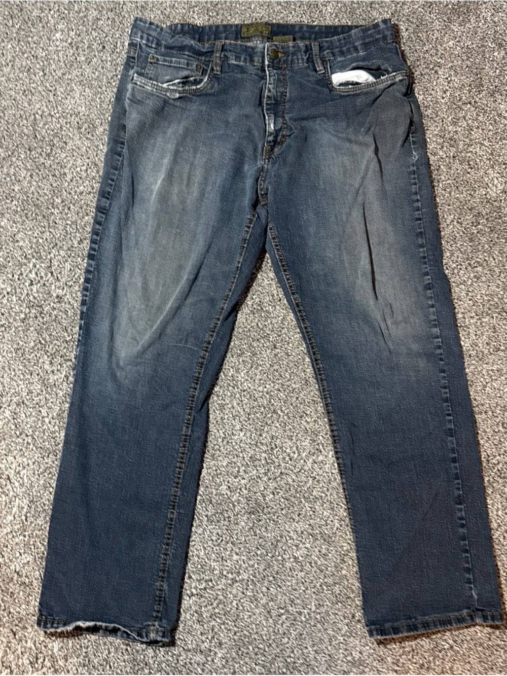 Urban Star Men’s Jeans Medium Wash Blue 38x30 Well-worn Threadbare